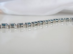 New Sterling Silver 925 Natural Heated London Blue Topaz Tennis Bracelet Fits 7″