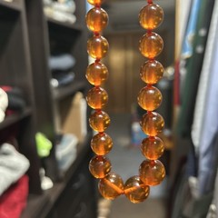 Vtg Beautiful Baltic Balls AMBER Beads Knotted Honey Color Necklace 36g