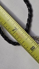 Vintage, Black Stone Pendant, Sterling Silver, 15″ Black Leather Cord (1168)