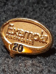 GOLD FILLED 20 YEARS OF SERVICE EXEMPLA LABEL PIN JEWELRY