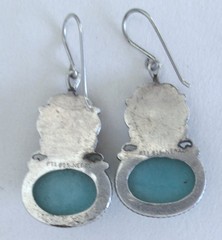STERLING EARRINGS, PTI NEPAL, 1.80 INCHES, 13 GRAMS
