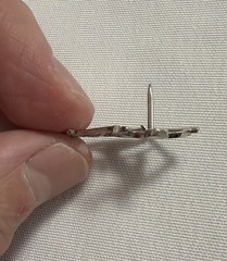VTG Sterling Silver Turquoise Ski Skier Pin Snow Trees Winter Holiday Skiing
