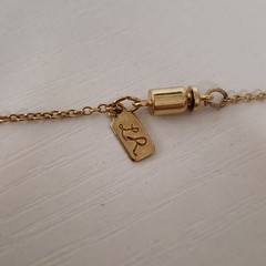 Vintage Lady Remington Signed “LR” Necklace Gold Tone Rose Floral Design Pendant
