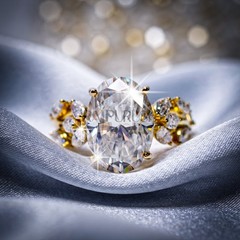 Oval and Marquise Moissanite Engagement Ring 925 Sterling Silver Bridal Promise