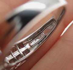 MEDA 925 Sterling Princess & Tapered Baguette-Cut C Z Engagement Ring