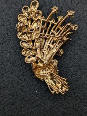 Vintage Warm Topaz Rhinestone Wheat Bundle Brooch Harvest/ Fall/Autumn well made