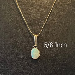Natural Australian Pin Fire Opal Pendant Necklace, 14K Solid Gold, 0.95 CTW