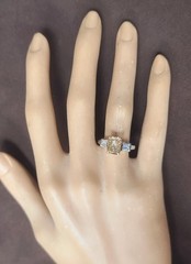 Vintage Platinum Engagement Ring 2.34ct.Natural Champagne Radiant Diamond GIA