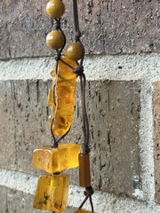 VTG Genuine Amber Chunk Necklace & Bracelet Fossilized Bug Debris Unique Beaded