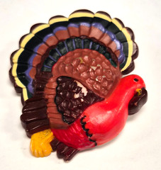 Vintage 1980’s Hallmark Cards Autumn Fall – Thanksgiving Tom Turkey Pin / Brooch