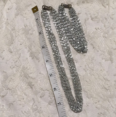 Vintage Multichain Necklace Bracelet Set Silver Tone Statement Jewelry
