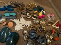 60 Pairs Vintage Earring Lot 1980s 1990s Pierced