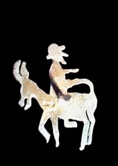 Vtg 800 Silver Nasreddin Hodja Riding Donkey Backwards 800 Silver Tie Clasp EUC