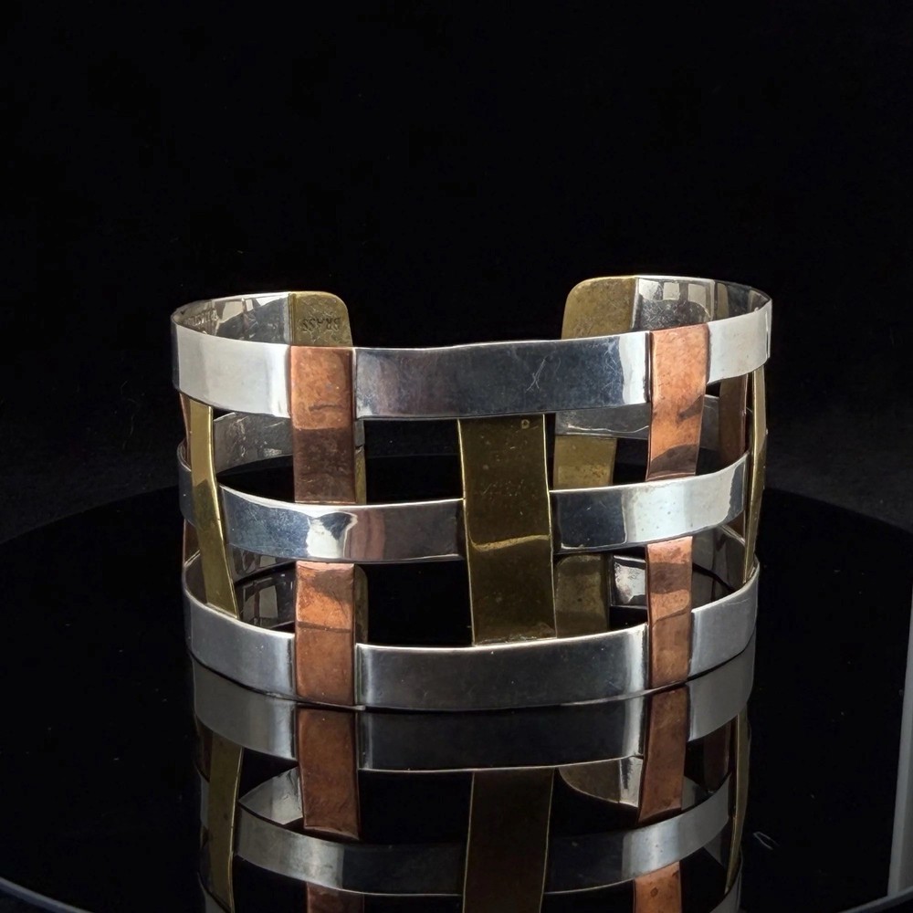 Vintage Robert Lee Morris Sterling Silver, Copper & Brass Cuff (RLM)