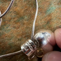 Harmony Fairy Angel Baby Bells Caller Sterling Silver Puffy Heart 30” Necklace