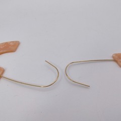 Vintage Boho Chic Geometric Earrings Dangle Lot of 4 Pink White Marbled Resin