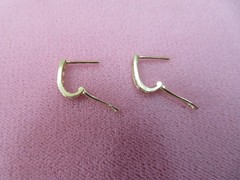 Vintage 14K Solid Y. Gold U-Leverback CZ Earrings 1.29 Grams (#401)