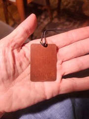 Vintage Copper Artisan “Flame Painted” Pendant Necklace