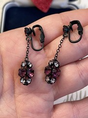 Vintage earrings Crystal Clip Vintage 1940s-1950s Beautiful
