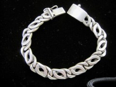 VTG STERLING SILVER CHAIN 8.25 in MELESIO RODRIGUEZ TR-114 56 gms TAXCO MEXICO