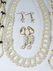 Simulated Pearls Jewelry Lot Mix Match W/ Seed 1 Signed Monet Vintage D1809