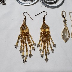 Lot of 19 Pairs Assorted Dangle, Hoop and Stud Earrings