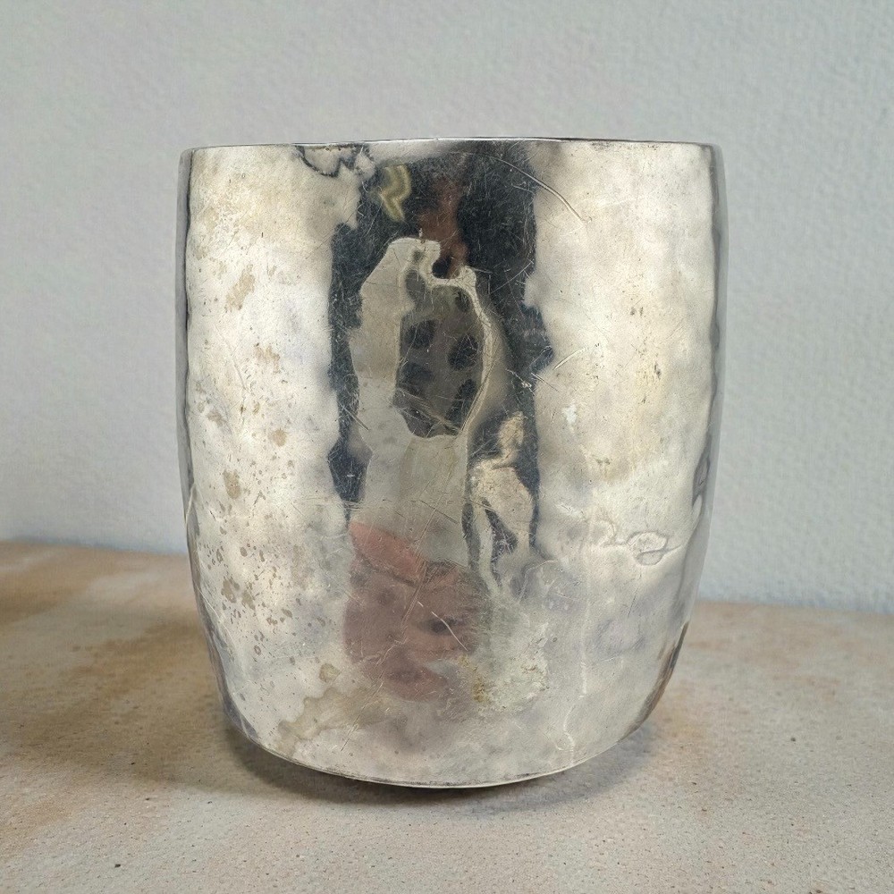 Vintage Signed Suzanne St. Claire Sterling Silver Hammered Cuff Bracelet