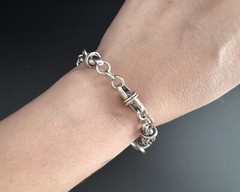 30g Sterling Silver Vtg Chunky Heavy Unusual Bar Link Modernist Bracelet