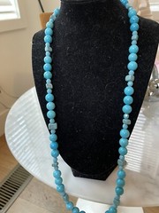 Vintage Carol Lee Carolee Faux Turquoise Strand Necklace Bead