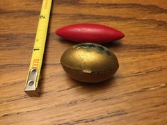 Vintage Estate Dangle Football Brooch Red Bar At Top Of Piece