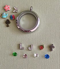 Origami Owl Locket & Charms – No Chain Includes 13 Charms/Crystals Total NK498