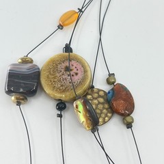 VTG You & I Multi-Strand Earth Tone Beaded Necklace – Artisan Mixed Media Style