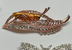 Crystal Rhinestone Bee Butterfly Brooch Pin LOT Insect Bug Animal Blue Brooches