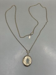 Vintage 1928 Brand GoldTone Locket Pendant Chain 27” Necklace Retro