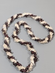 Vintage Red Garnet Clear Rock Crystal Quartz Twist Necklace 26 in