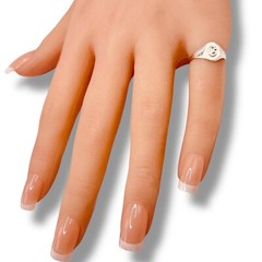 Initial Letter C Signet 925 Sterling Silver Child Baby Ring Size 3