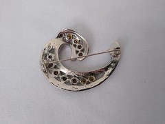 Vintage Pin Brooch Clear Rhinestone Classic Silver Toned Jewelry
