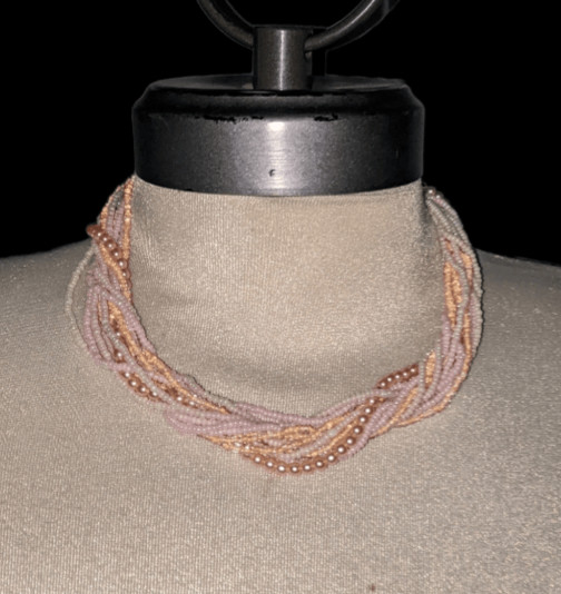 Vintage Beaded Chocker Varied Shades of Pink Multi- Strand Unbranded Fashion