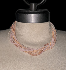 Vintage Beaded Chocker Varied Shades of Pink Multi- Strand Unbranded Fashion