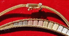 14k multi tone gold necklace Italian 16.0″ link chain vintage handmade 7.6gr