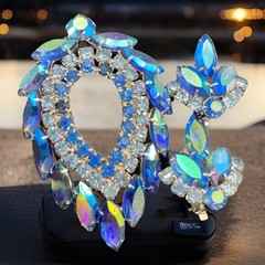 Sarah Coventry Brooch Earrings AB Blue Lagoon Set Book Piece Juliana D&E Z06