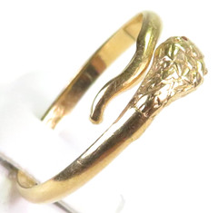 Antique Art Deco 1920’s Enamel Snake 18K Yellow Gold Ring Size 9-10 UK-R1/2-T1/2