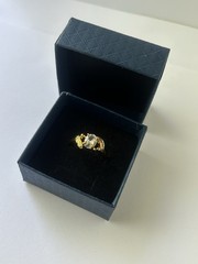 Vintage Clear Cubic Zirconia Ring Gold Plated Womens Size 10