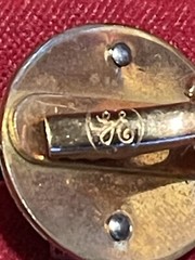 3 Vintage Tie Clasps GE Locomotive, The Thinker, DPED Balfour General Electric