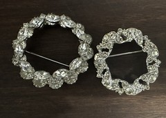 VTG Estate 13 Piece Silver Costume Rhinestone Jewelry Earrings Choker Brooch