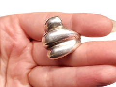 Vintage Modernist Sterling Silver 925 Twisted Dome Puffy Signed Ring sz 8.25