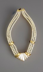 Vintage Napier Triple Strand Faux Pearl Necklace