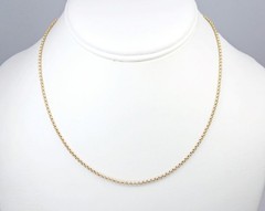 Glowing Vintage 16.5” Solid 9K Yellow Gold 2mm Belcher Chain Necklace 1990