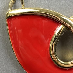 Vintage Monet Necklace Statement Deep Red Enamel GoldTone 24.5″ SEE DESCRIPTION