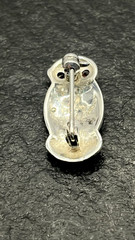 Vintage 925 Sterling Silver Garnet and Marcasite Owl Pin/Brooch